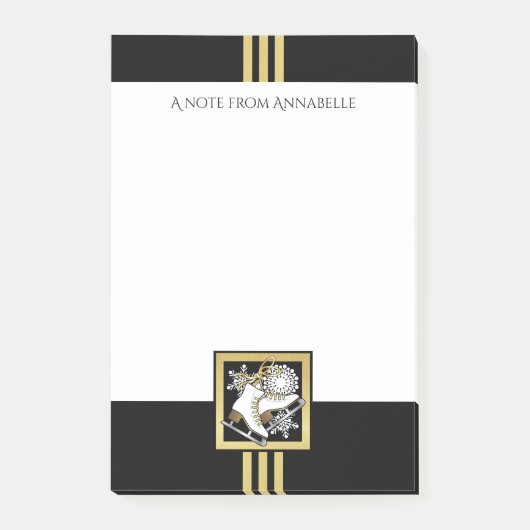 Gepersonaliseerde zwarte en gouden ijsbrekers post-it® notes (Voorkant)