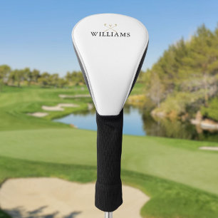 Gepersonaliseerde zwarte en gouden naam golfclubs golfheadcover