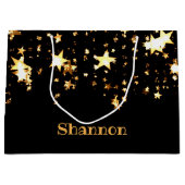 Gepersonaliseerde zwarte en gouden sterren - Mouss Groot Cadeauzakje (Voorkant)