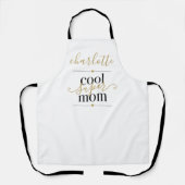 Gepersonaliseerde zwarte en goudkleurige supermam schort (Voorkant)