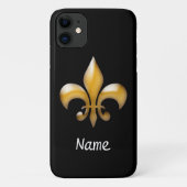 Gepersonaliseerde zwarte en goudkoorts Case-Mate iPhone case (Achterkant)