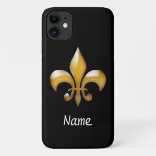 Gepersonaliseerde zwarte en goudkoorts iPhone 11 hoesje