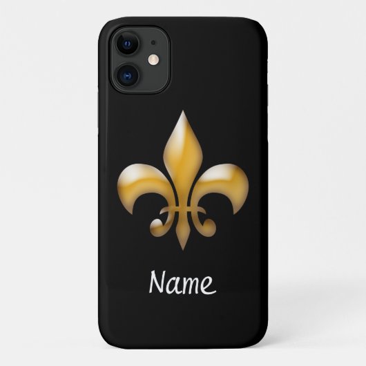 Gepersonaliseerde zwarte en goudkoorts Case-Mate iPhone case (Achterkant)