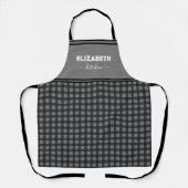 Gepersonaliseerde zwarte en grijze Buffalo Plaid K Schort (Voorkant)