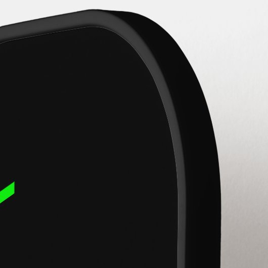 Gepersonaliseerde zwarte en kalkgroene Alien Pickleball Paddle (Links Detail)