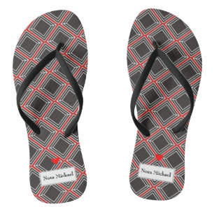 Gepersonaliseerde zwarte en rode Teenslippers