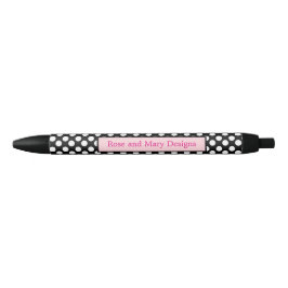 Gepersonaliseerde zwarte en roze pooldot Pen