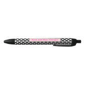 Gepersonaliseerde zwarte en roze pooldot Pen (Bodem)