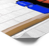 Gepersonaliseerde zwarte en witte Basketball Jerse Poster (Hoek)