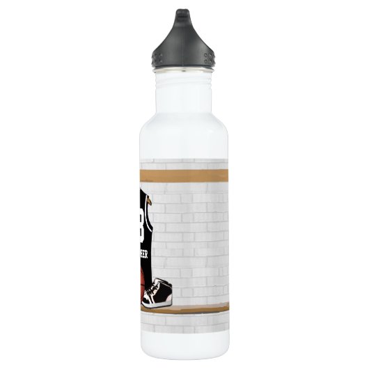 Gepersonaliseerde zwarte en witte Basketball Jerse Waterfles (Rechts)
