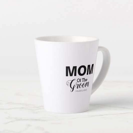 Gepersonaliseerde zwarte en witte moeder van de br latte mok (Rechterhoek)