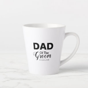 Gepersonaliseerde zwarte en witte vader van de bru latte mok