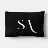 Gepersonaliseerde zwarte glitter Initialen klein Etui (Voorkant)