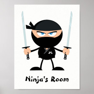 Gepersonaliseerde zwarte gordel Ninja Warrior Two  Poster