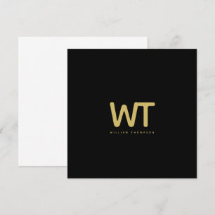 Gepersonaliseerde zwarte gouden Initialen Logo Opm Bedankkaart