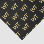 Gepersonaliseerde zwarte gouden Initialen Logo Tissuepapier (Detail)