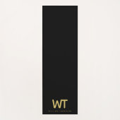 Gepersonaliseerde zwarte gouden Initialen Logo Yogamat (Voorkant)