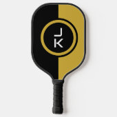 Gepersonaliseerde zwarte gouden pickleball paddle (Achterkant)
