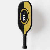 Gepersonaliseerde zwarte gouden pickleball paddle (Links)