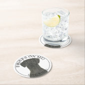 Gepersonaliseerde Zwarte Grote Deen bruiloft Ronde Kartonnen Onderzetter (Insitu)