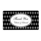 Gepersonaliseerde zwarte kant Hartelijk dank voor  Etiket (Voorkant)