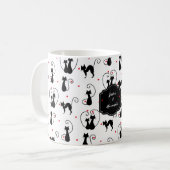 Gepersonaliseerde Zwarte Kat Liefde Koffiemok (Voorkant links)