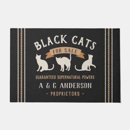 Gepersonaliseerde  zwarte katten deurmat (Voorkant)