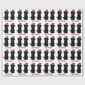 Gepersonaliseerde zwarte Kerstmis Cadeaupapier (Vlak)