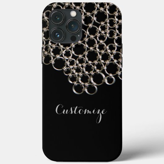 Gepersonaliseerde zwarte keten Case-Mate iPhone case (Achterkant)