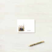 Gepersonaliseerde zwarte kitten Post-it® notes (Op bureau)