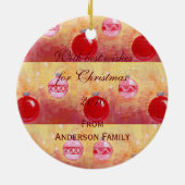 Gepersonaliseerde zwarte lab — kerstmis keramisch ornament (Achterkant)