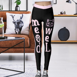 Gepersonaliseerde zwarte lichte roze strepen Huisd Leggings