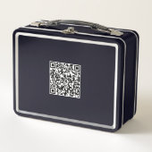 Gepersonaliseerde zwarte lunchbox met scanbare QR- (Voorkant)
