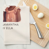 Gepersonaliseerde zwarte mam en dochter (10) theedoek (Quarter Fold)