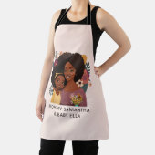 Gepersonaliseerde zwarte mam en dochter (14) schort (Insitu)
