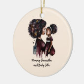 Gepersonaliseerde zwarte mam en dochter (4) keramisch ornament (Links)
