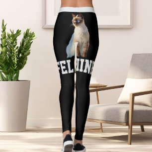 Gepersonaliseerde Zwarte Naam Schattigee Siamese K Leggings