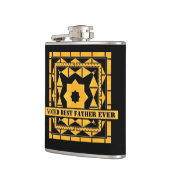 Gepersonaliseerde zwarte-Ocher-Vaderdag erlenmeyer Heupfles (Links)