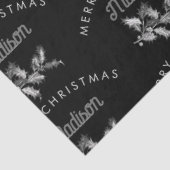 Gepersonaliseerde zwarte retro Merry Christmas Mon Tissuepapier (Detail)