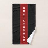Gepersonaliseerde zwarte stripteath-handdoekset bad handdoek (Handdoek)