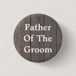 Gepersonaliseerde zwarte tekstvader van de Groom B Ronde Button 3,2 Cm