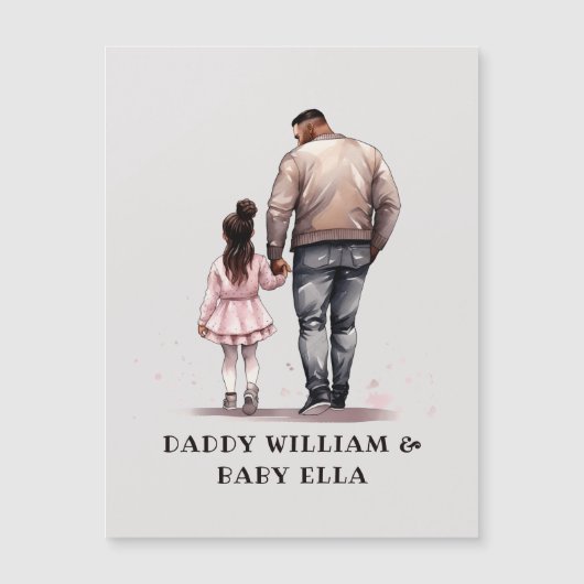 Gepersonaliseerde zwarte vader en dochter (2) (Voorkant)