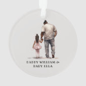 Gepersonaliseerde zwarte vader en dochter (3) ornament (achterkant)