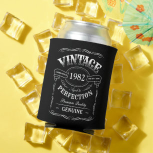 Gepersonaliseerde zwarte Vintage tot perfecte aanv Blikjeskoeler