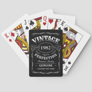 Gepersonaliseerde zwarte Vintage tot perfecte aanv Pokerkaarten