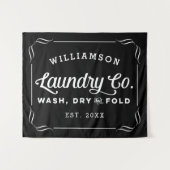 Gepersonaliseerde zwarte was Droge vouw Wandkleed (Voorkant (horizontaal))