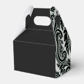 GEPERSONALISEERDE ZWARTE WIT EN GOLD FLEUR DE LIS BEDANKDOOSJES (Achterkant)