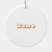 Gepersonaliseerde zwarte witte aangepaste kerstnaa keramisch ornament (Achterkant)