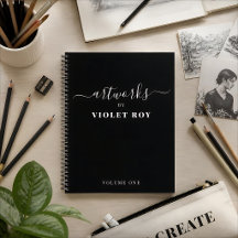 Gepersonaliseerde zwarte witte artiest Sketchbook-