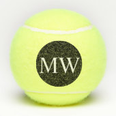 Gepersonaliseerde zwarte witte Initialen Tennisballen (Achterkant)